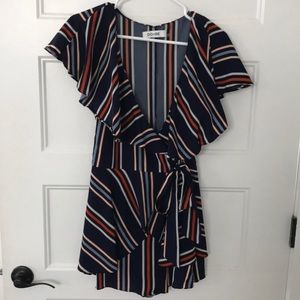 Vici DO+BE Striped Wrap Romper